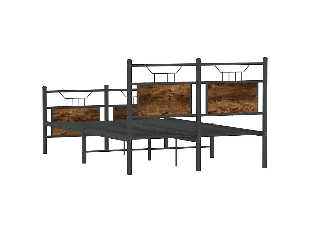Estructura de cama sin colchón madera roble ahumado 120x190 cm