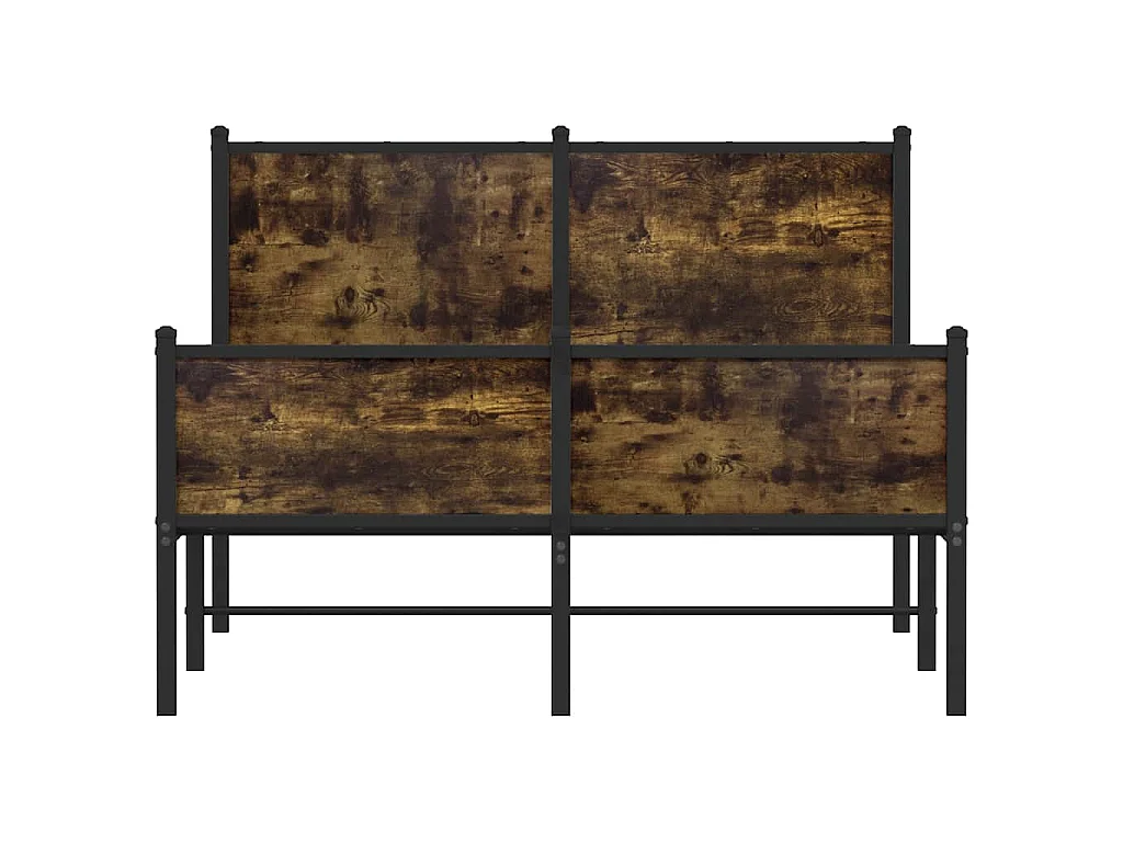 Estructura de cama sin colchón metal roble ahumado 120x200 cm