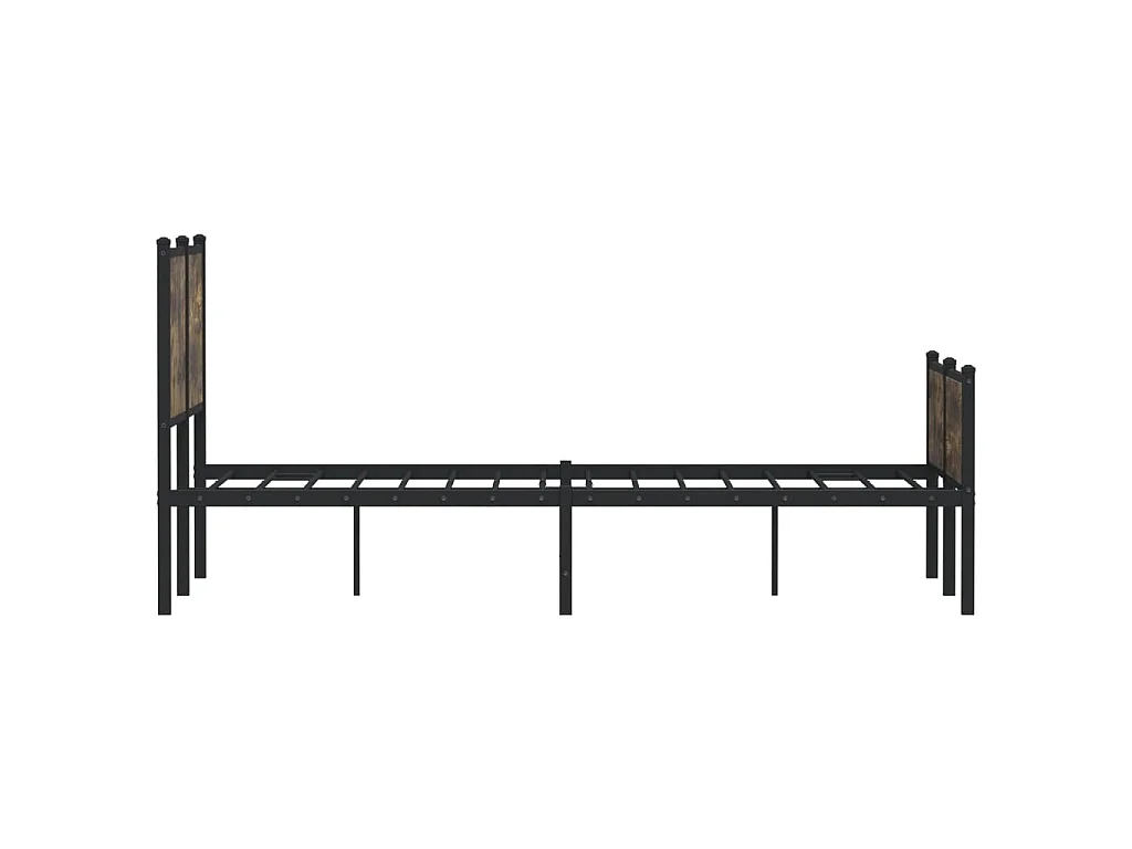 Estructura de cama sin colchón metal roble ahumado 120x200 cm
