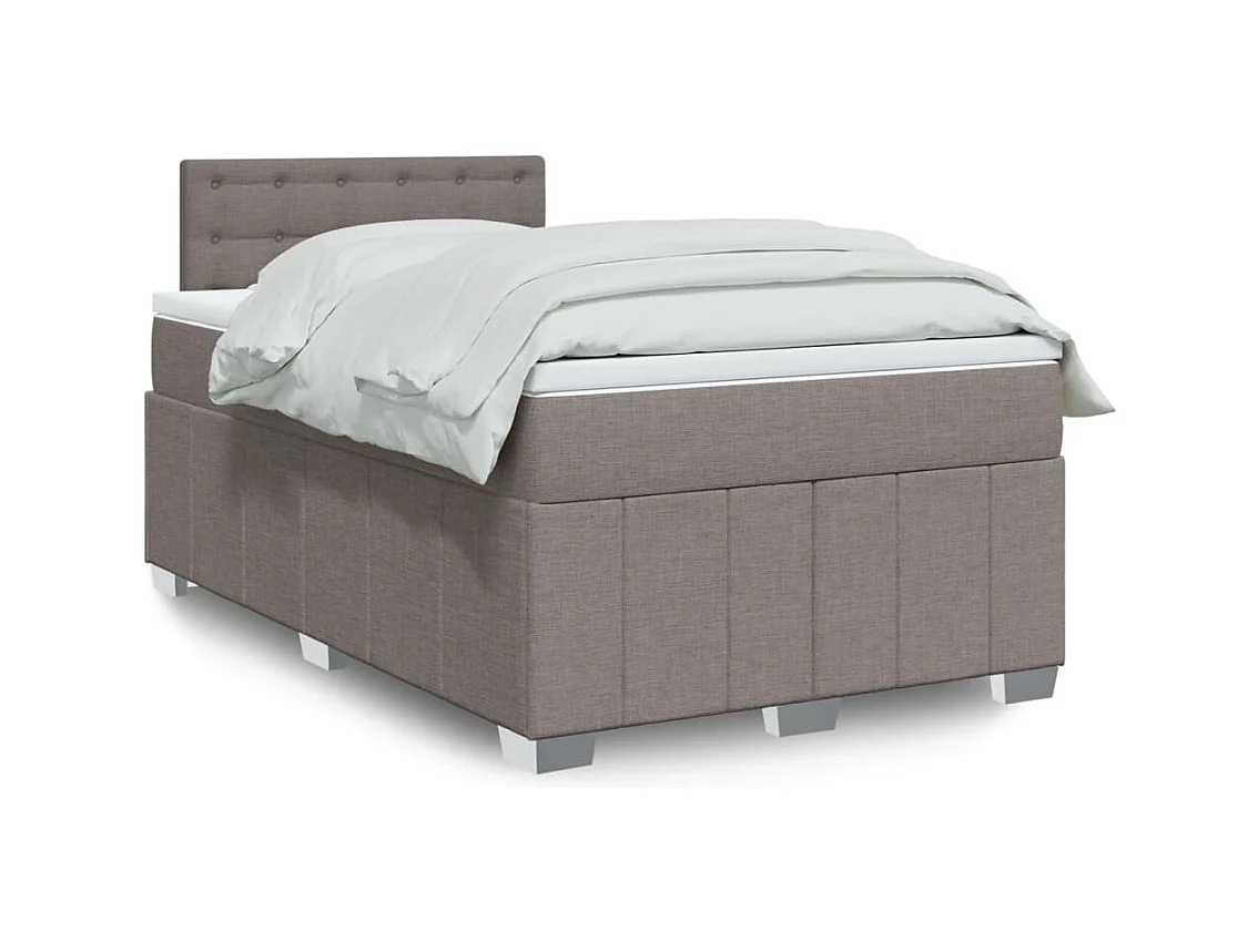 Boxspring met matras stof taupe 120x200 cm