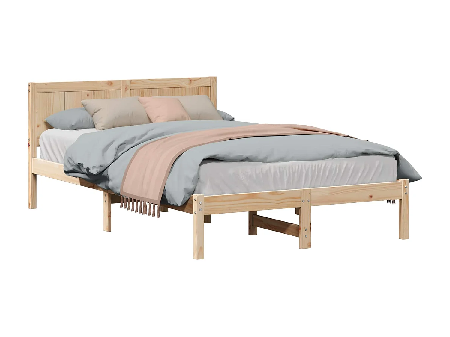 Bettgestell Braun 120 x 200 cm Massivholz Kiefer