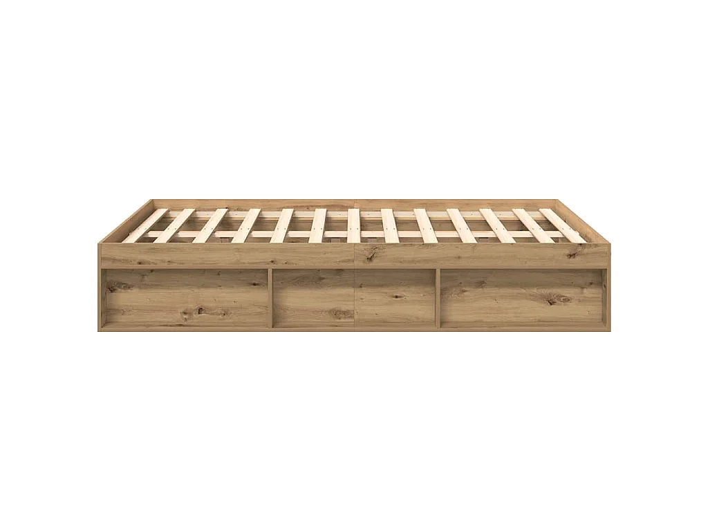 Cadre de lit sans matelas chêne artisanal 120x190 cm