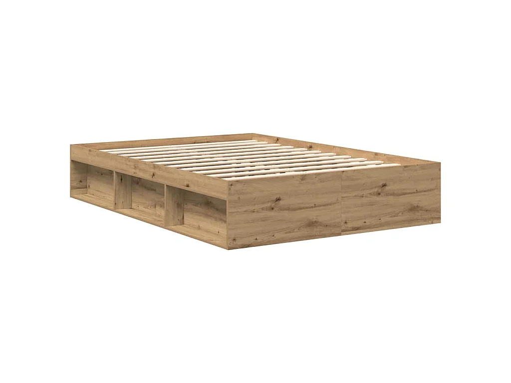 Cadre de lit sans matelas chêne artisanal 120x190 cm