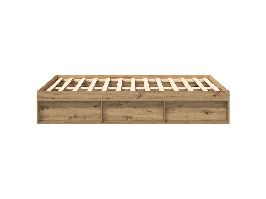 Cadre de lit sans matelas chêne artisanal 120x190 cm
