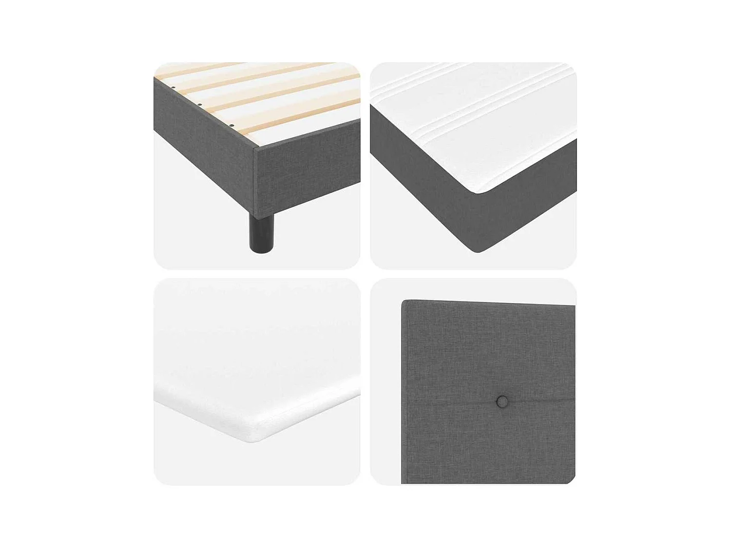 Boxspringbett mit Matratze Dunkelgrau 120 x 190 cm Stoff