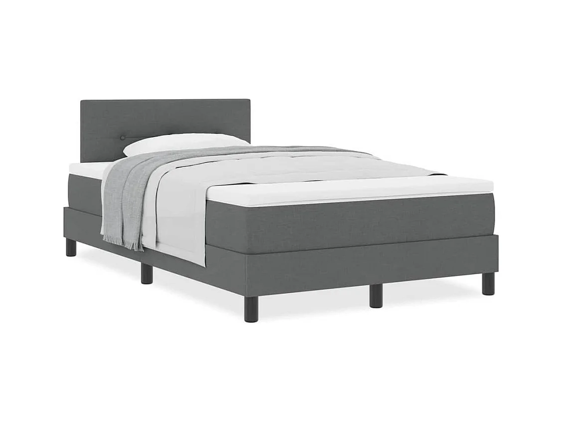 Boxspringbett mit Matratze Dunkelgrau 120 x 190 cm Stoff