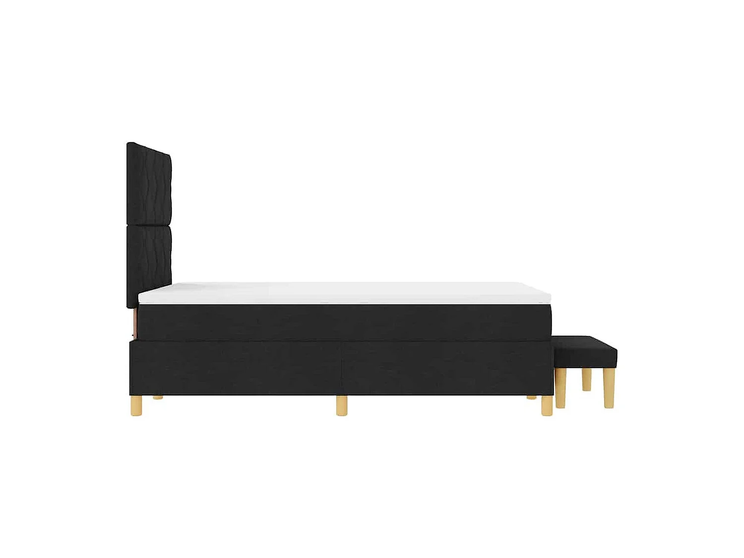 Lit à ressorts avec matelas Noir 120 x 200 cm tissu