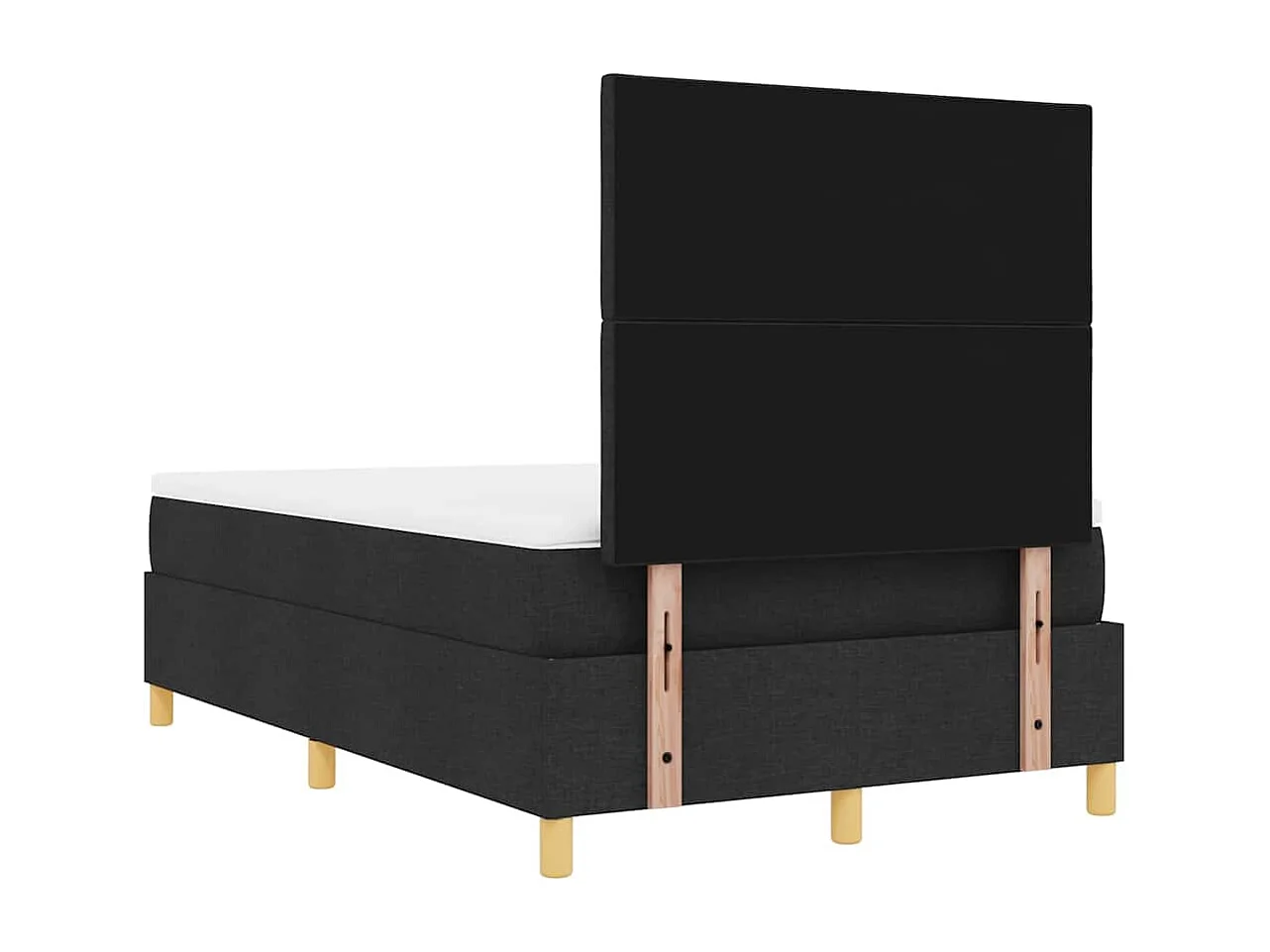 Lit à ressorts avec matelas Noir 120 x 200 cm tissu