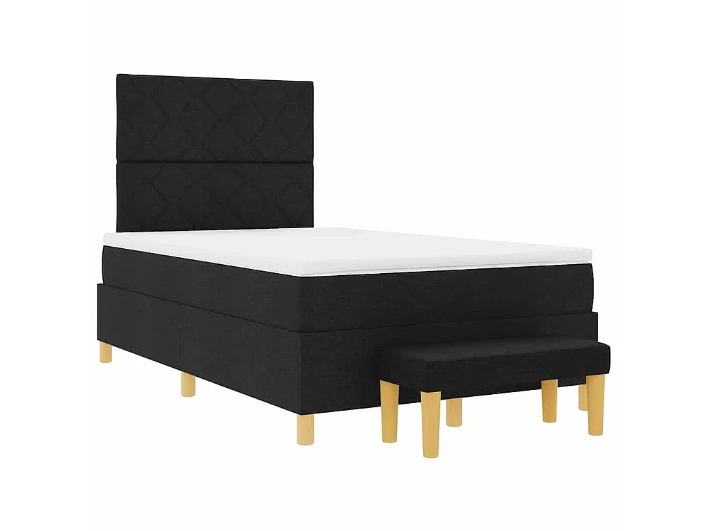 Boxspring bed met kussen met hoofdeinde Zwart 200 x 120 cm Stof