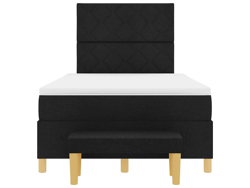 Boxspring bed met kussen met hoofdeinde Zwart 200 x 120 cm Stof
