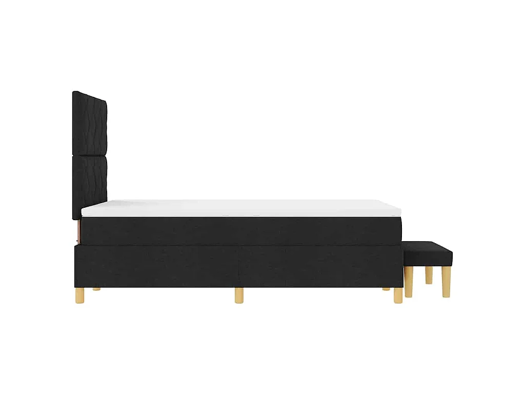 Boxspring bed met kussen met hoofdeinde Zwart 200 x 120 cm Stof