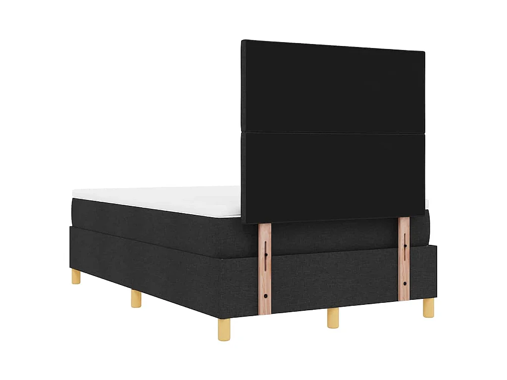 Boxspring bed met kussen met hoofdeinde Zwart 200 x 120 cm Stof