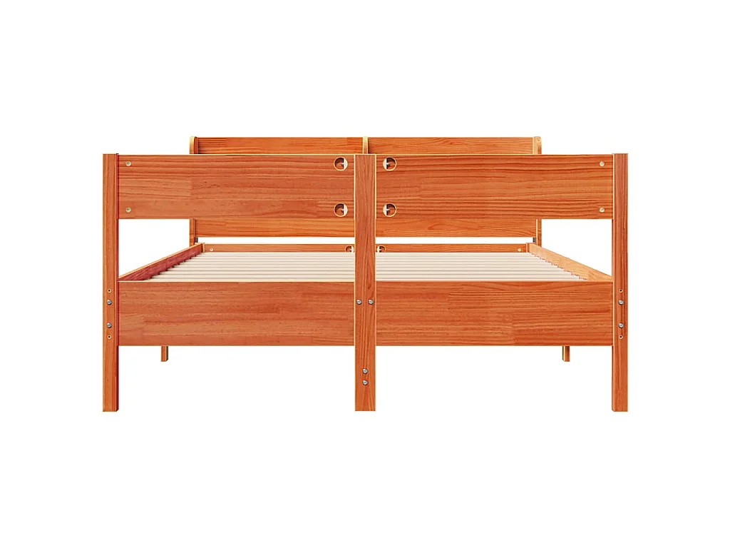 Bedframe zonder matras massief grenenhout wasbruin 120x200 cm