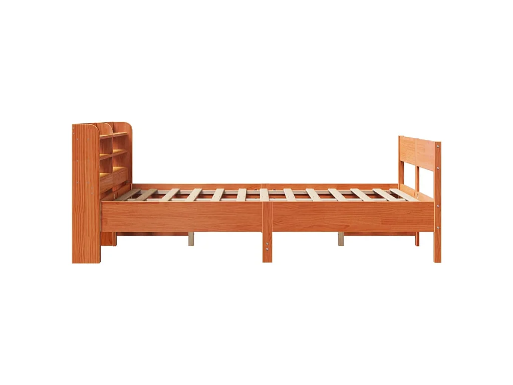 Bedframe zonder matras massief grenenhout wasbruin 120x200 cm