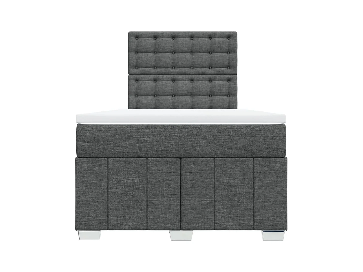 Sommier à lattes de lit avec matelas gris foncé 120x190cm tissu