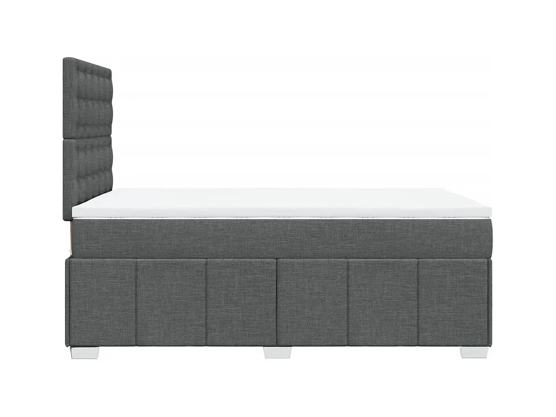 Sommier à lattes de lit avec matelas gris foncé 120x190cm tissu