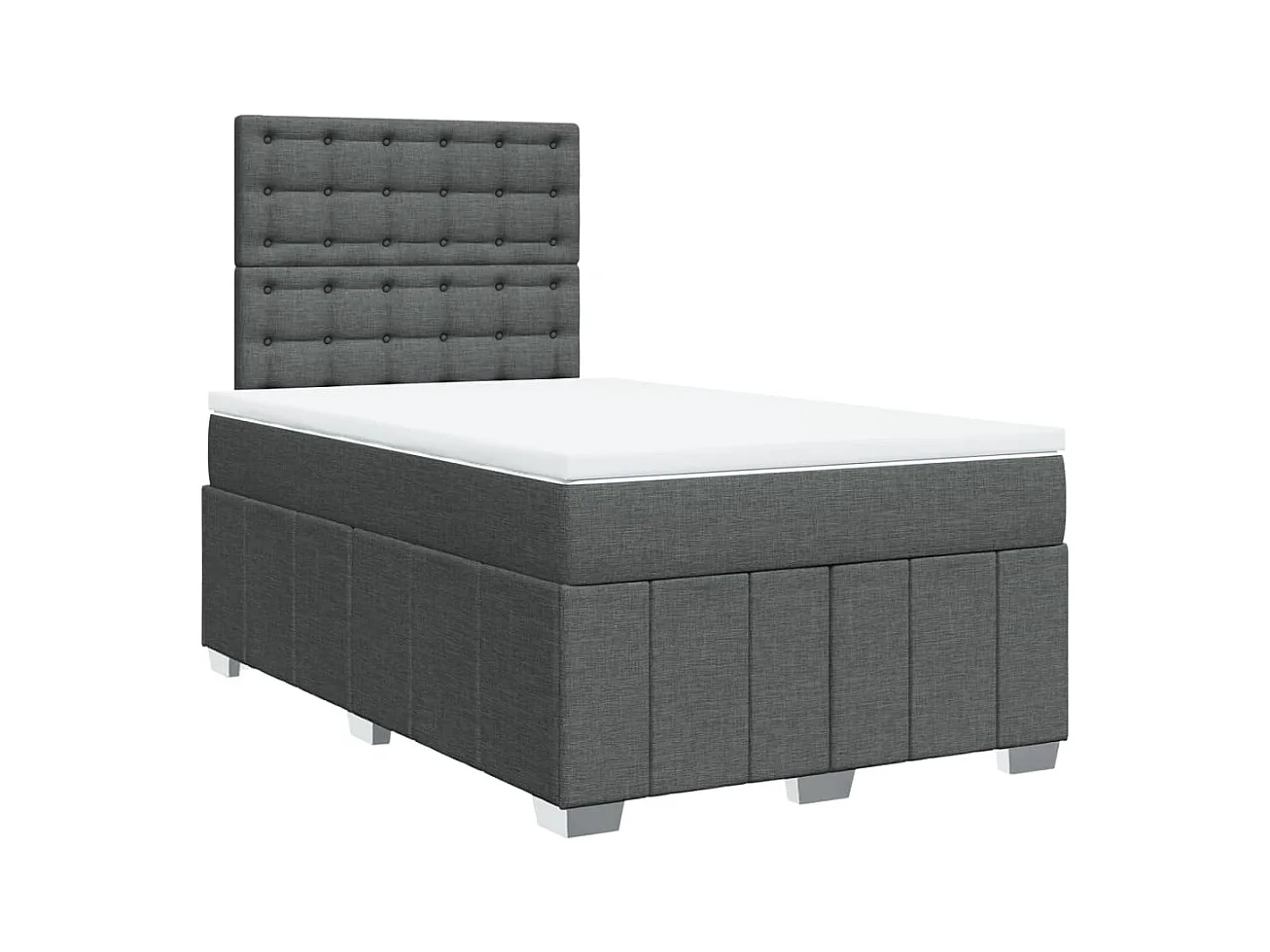 Boxspringbett mit Matratze Dunkelgrau 120x190 cm Stoff