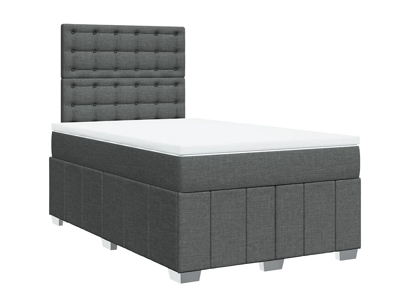 Boxspringbett mit Matratze Dunkelgrau 120x190 cm Stoff