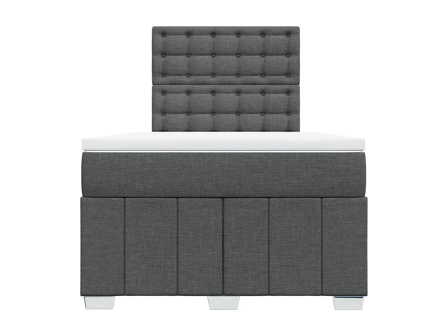 Boxspringbett mit Matratze Dunkelgrau 120x190 cm Stoff