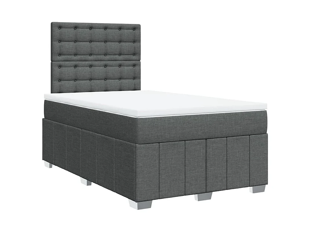 Boxspringbett mit Matratze Dunkelgrau 120x190 cm Stoff