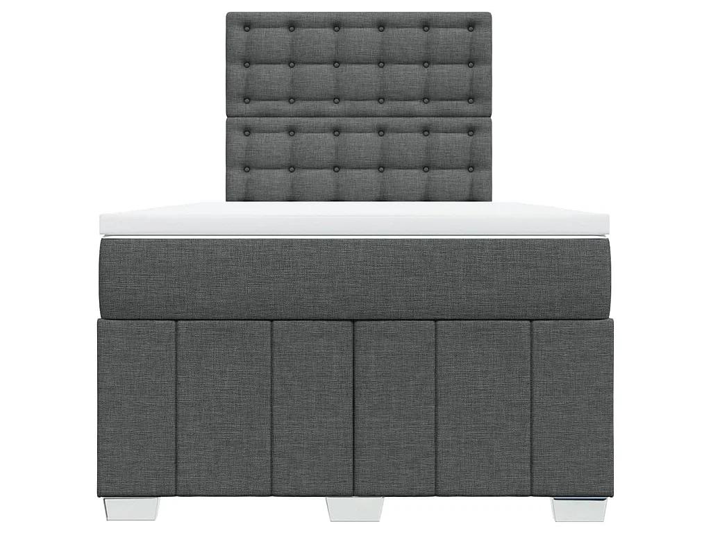 Boxspringbett mit Matratze Dunkelgrau 120x190 cm Stoff