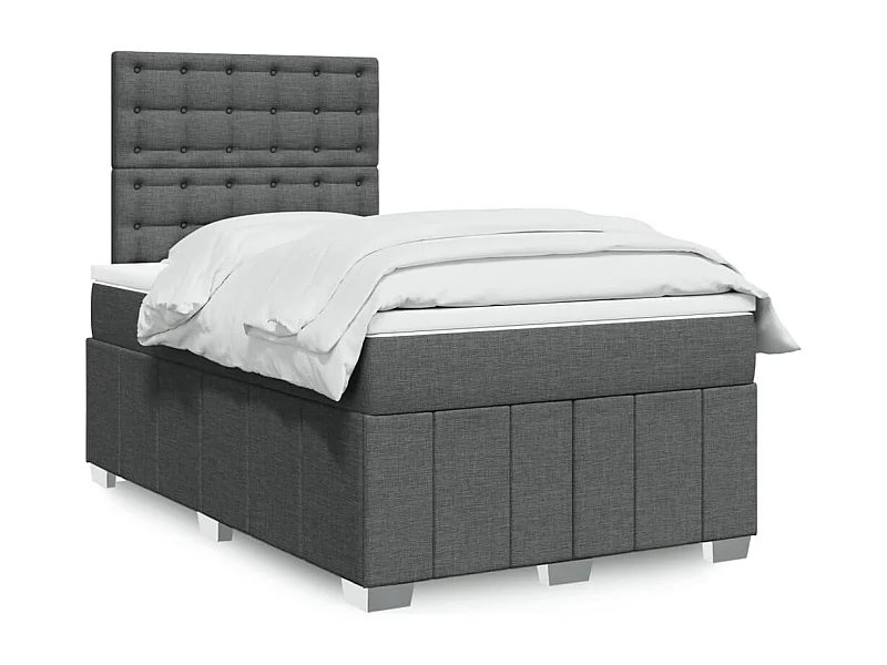 Boxspringbett mit Matratze Dunkelgrau 120x190 cm Stoff