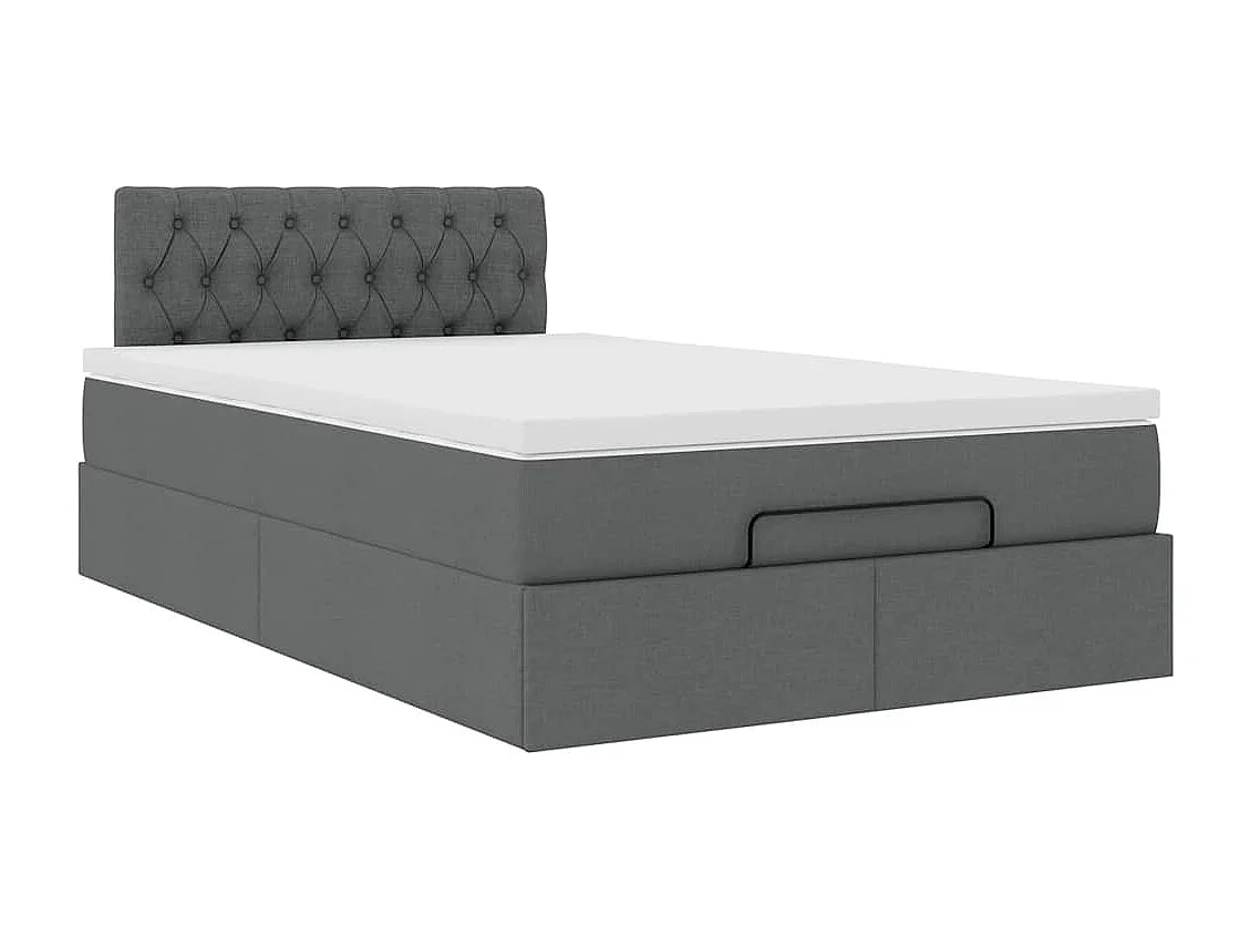 Bed poef met matras en LED's 120x190 cm stof donkergrijs