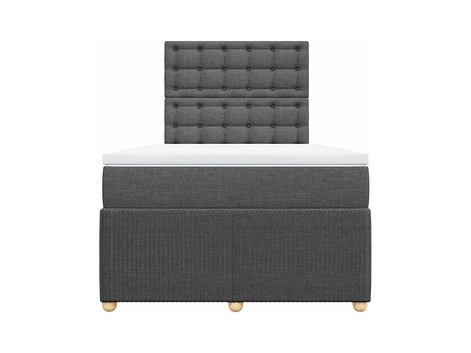 Sommier à lattes de lit avec matelas gris foncé 120x190cm tissu