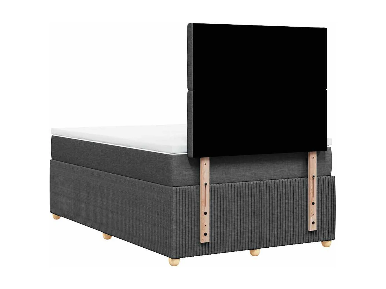 Boxspringbett mit Matratze Dunkelgrau 120x190 cm Stoff