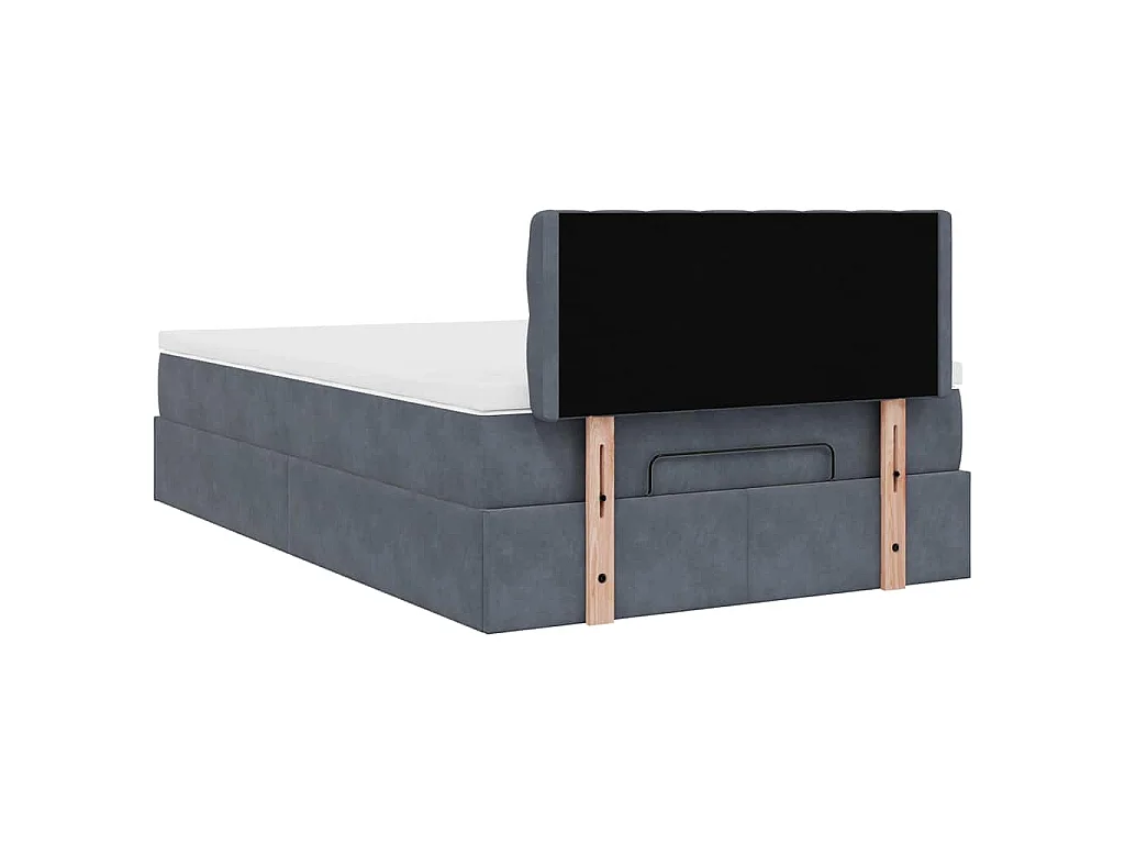 Ottoman bed met matras en LED's 120x200cm fluweel donkergrijs