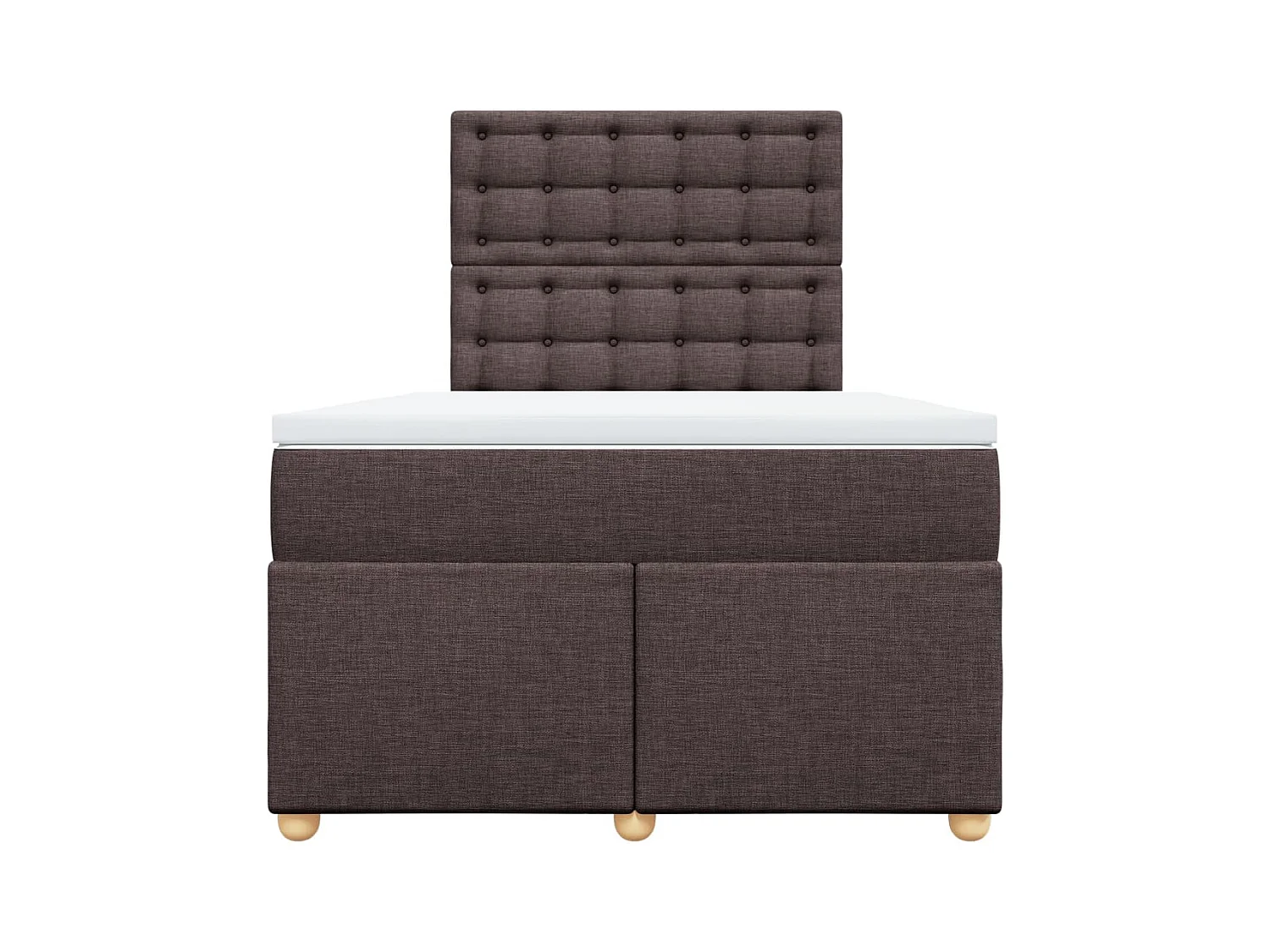 Cama box spring con colchón tela marrón oscuro 120x200 cm