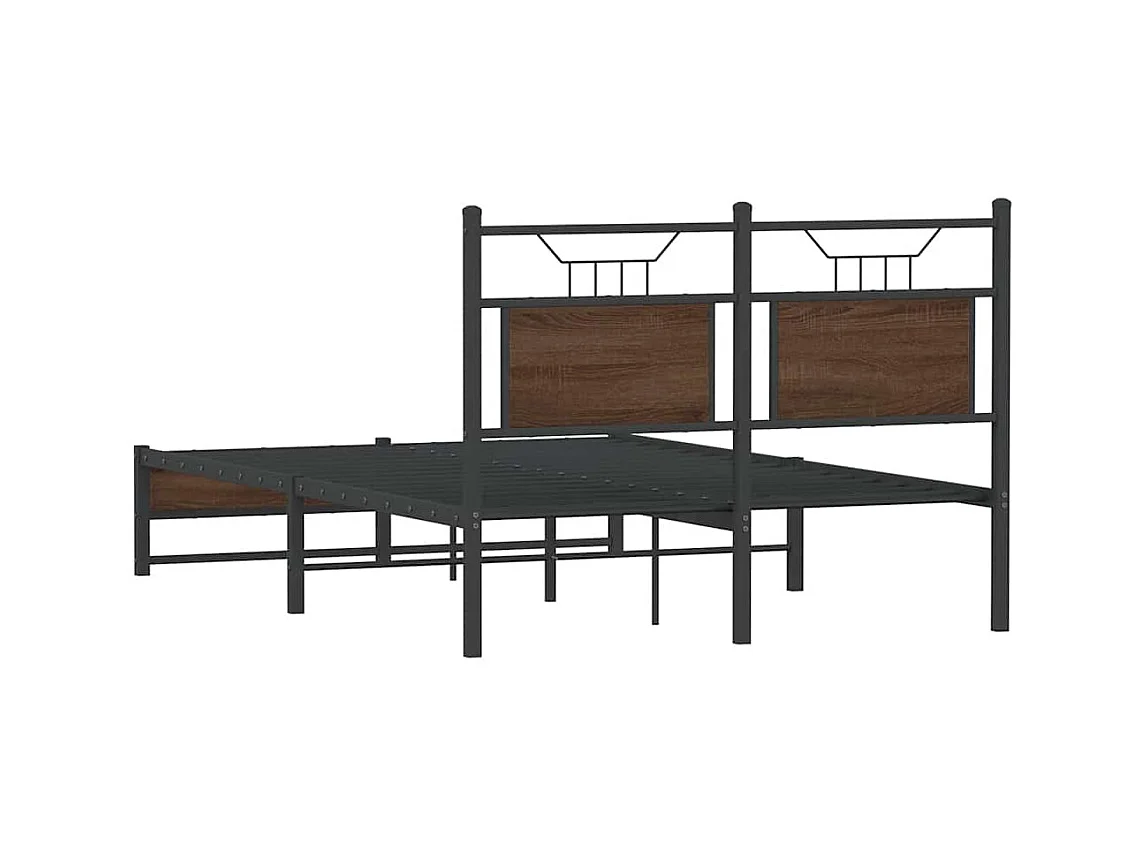Cadre de lit sans matelas chêne marron 120x190 cm
