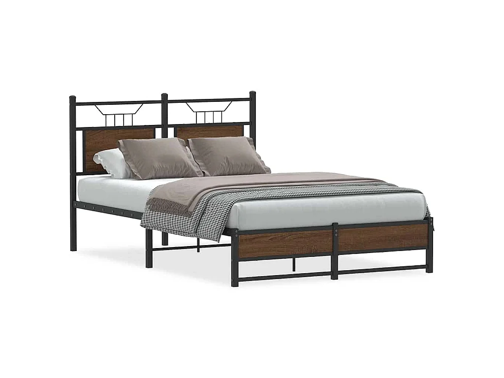 Bedframe zonder matras bewerkt hout bruin eikenkleur 120x190 cm