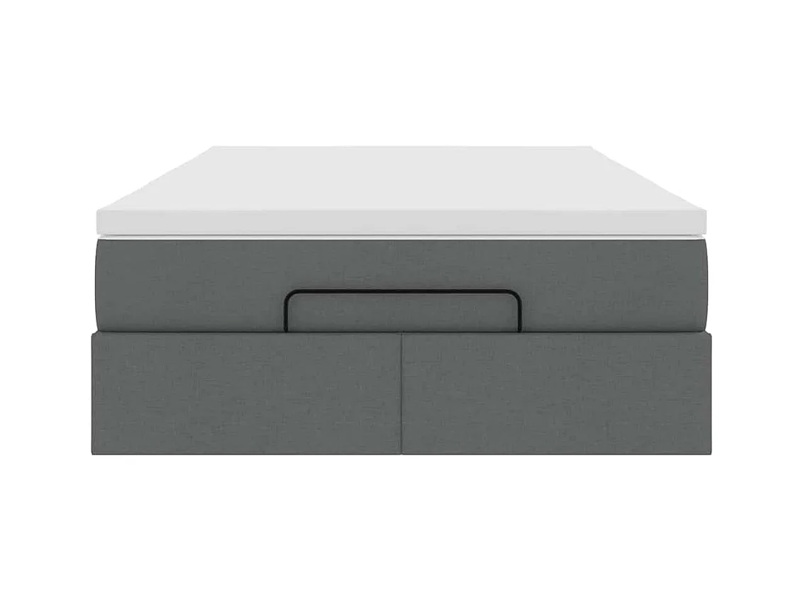 Ottoman-Bett mit Matratze Dunkelgrau 120x200 cm Stoff