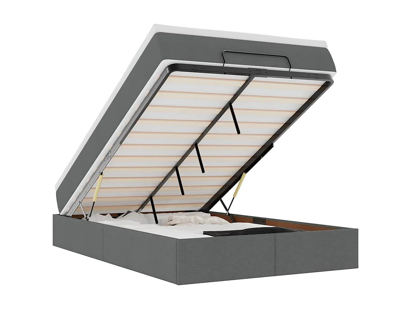 Ottoman bed met matras 120x200cm stof donkergrijs