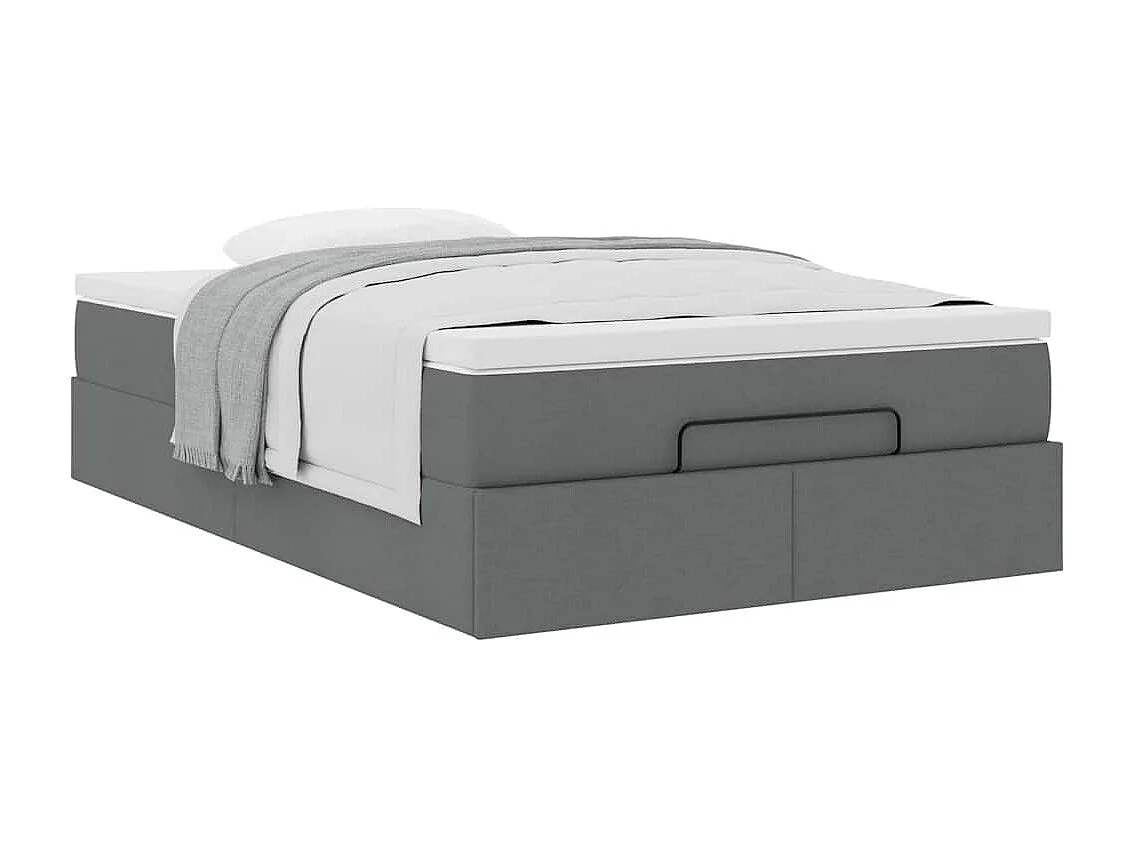Ottoman bed met matras 120x200cm stof donkergrijs