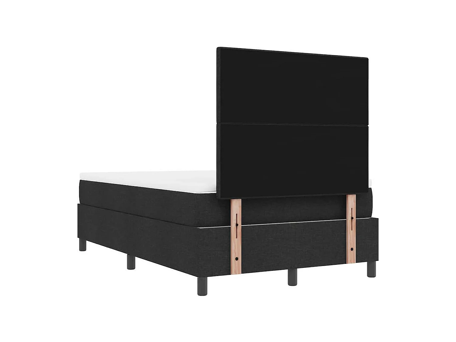 Letto a molle con materasso Nero 120 x 190 cm Tessuto
