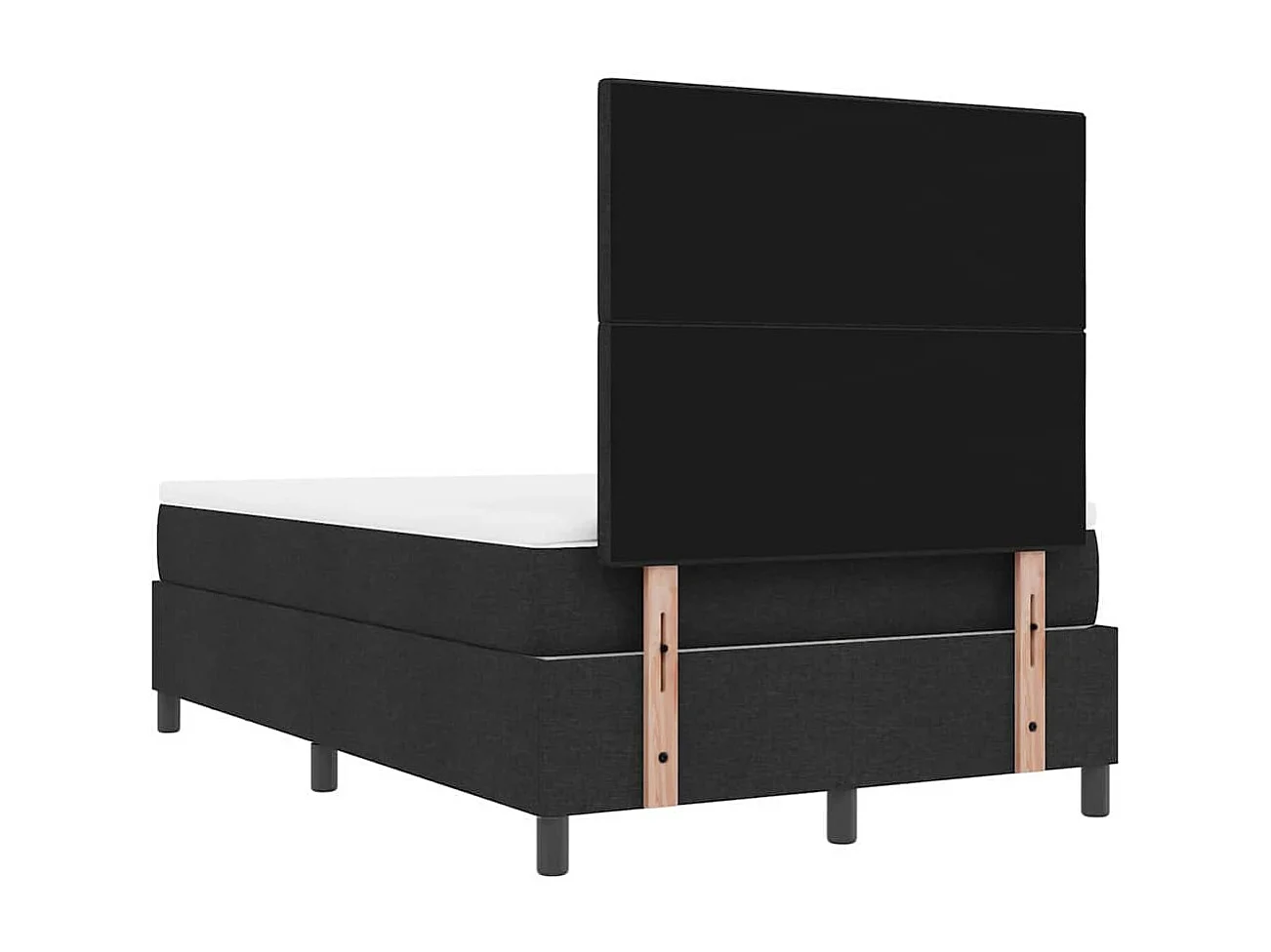 Letto a molle con materasso Nero 120 x 190 cm Tessuto