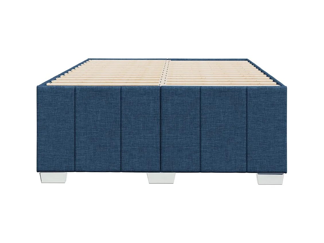 Cadre de lit sans matelas bleu 120x190 cm tissu