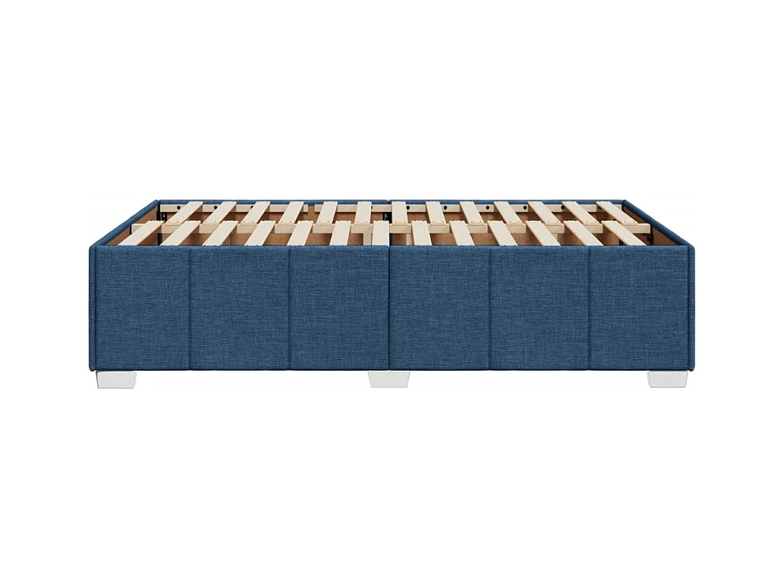 Cadre de lit sans matelas bleu 120x190 cm tissu