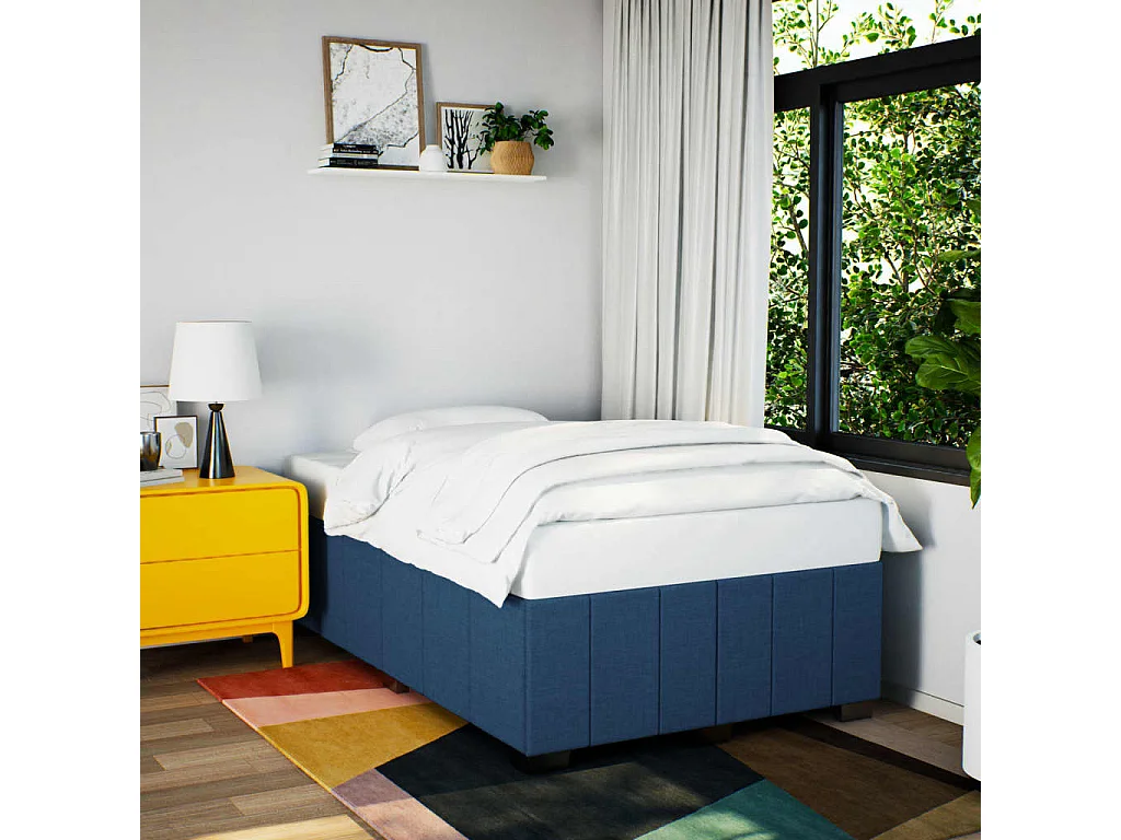 Giroletto senza Materasso Blu 120x190 cm in Tessuto