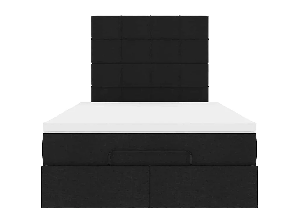 Ottoman-Bett mit Matratze Schwarz 120x200 cm Stoff