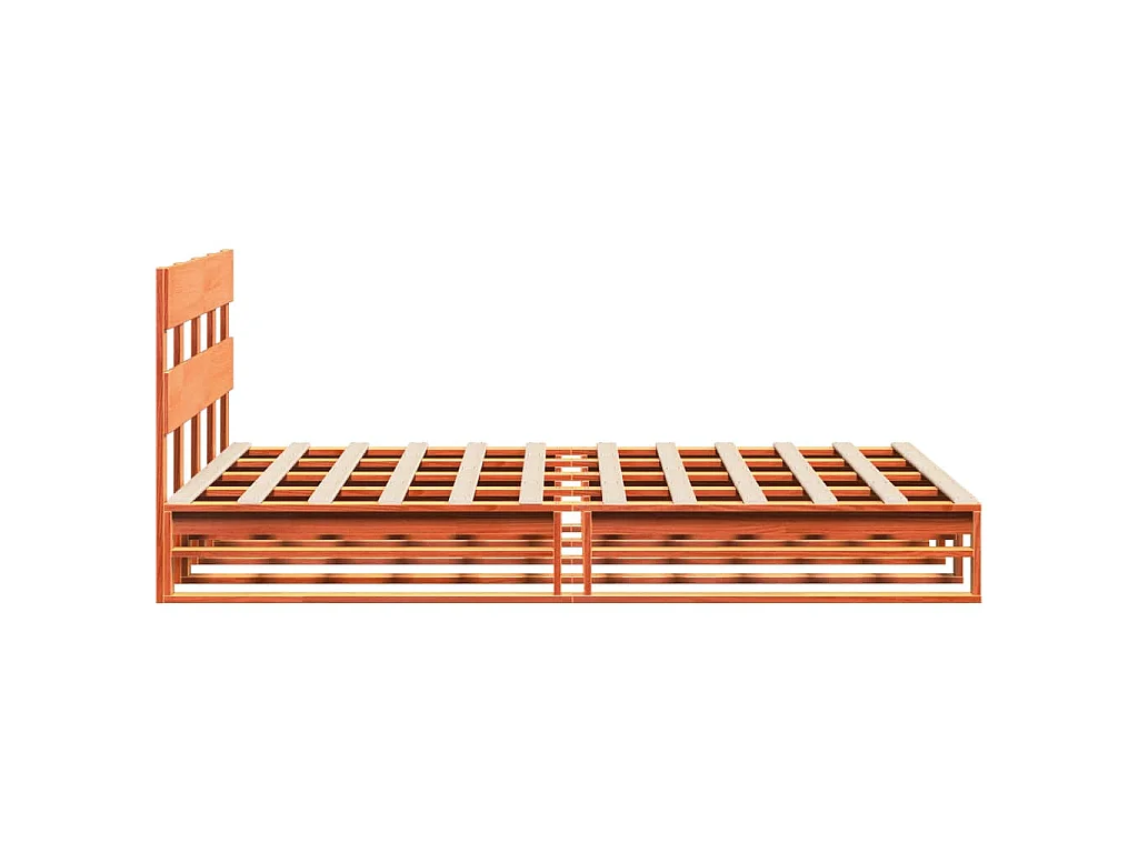 Massivholzbett ohne Matratze Wachsbraun 120x190 cm Kiefernholz