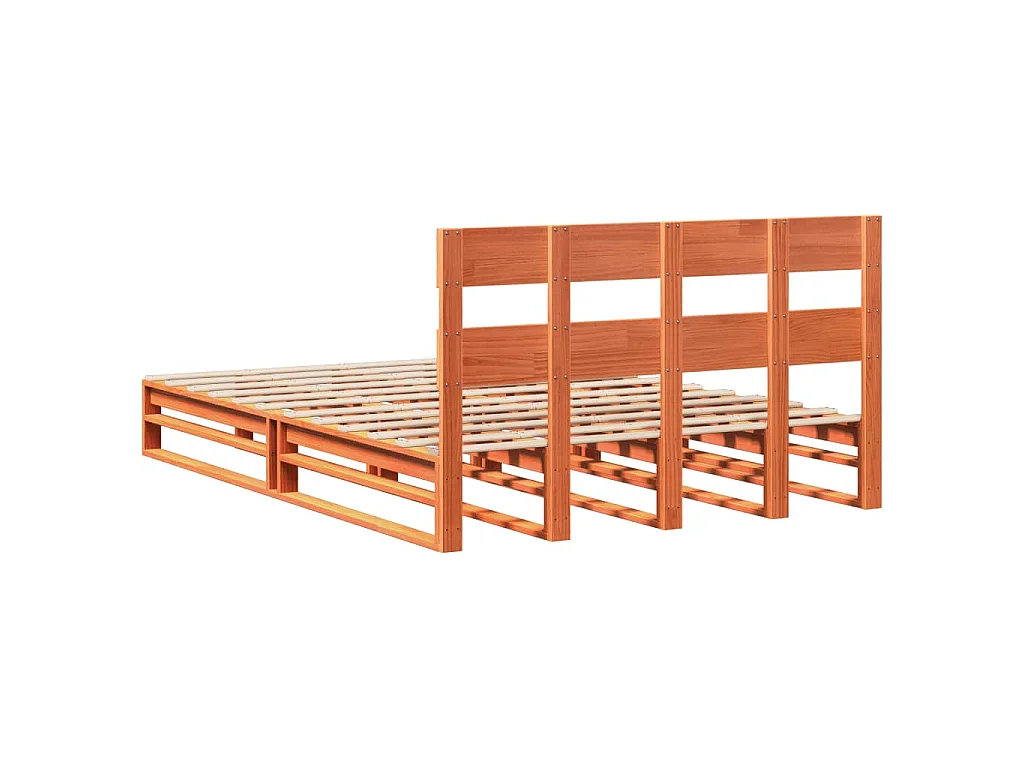 Massivholzbett ohne Matratze Wachsbraun 120x190 cm Kiefernholz