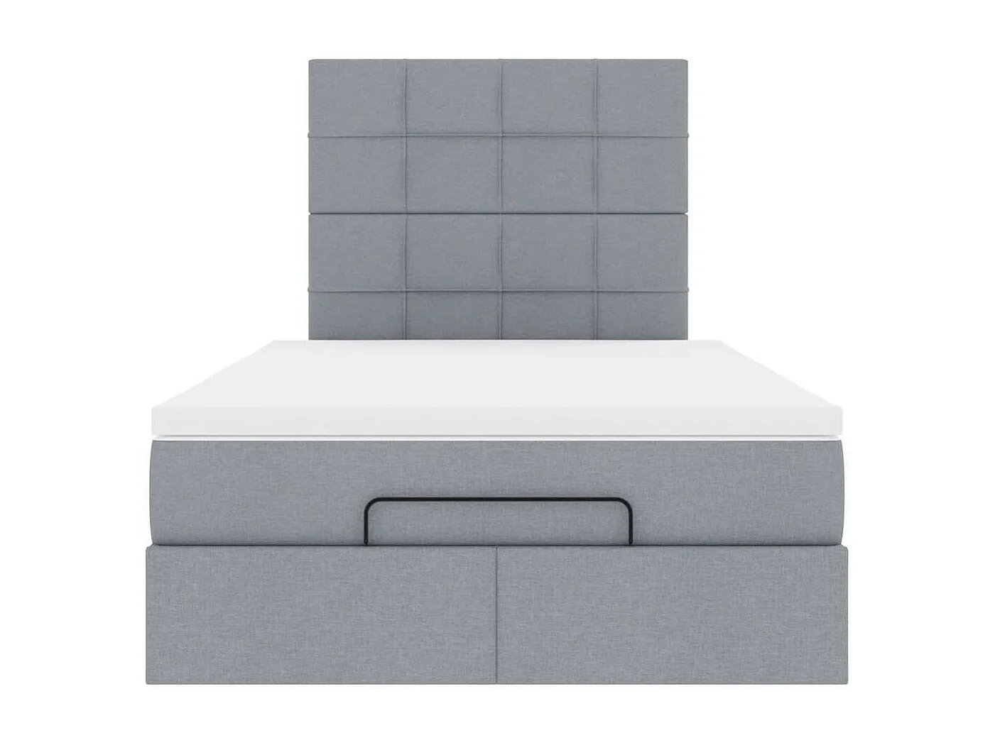 Ottoman-Bett mit Matratze Hellgrau 120x200 cm Stoff