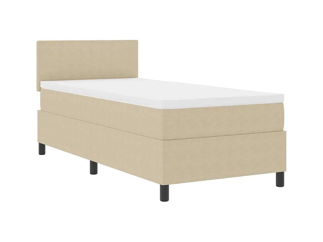 Boxspring bed Handmatig Lichtgrijs en wit. 203 x 100 x 88 cm