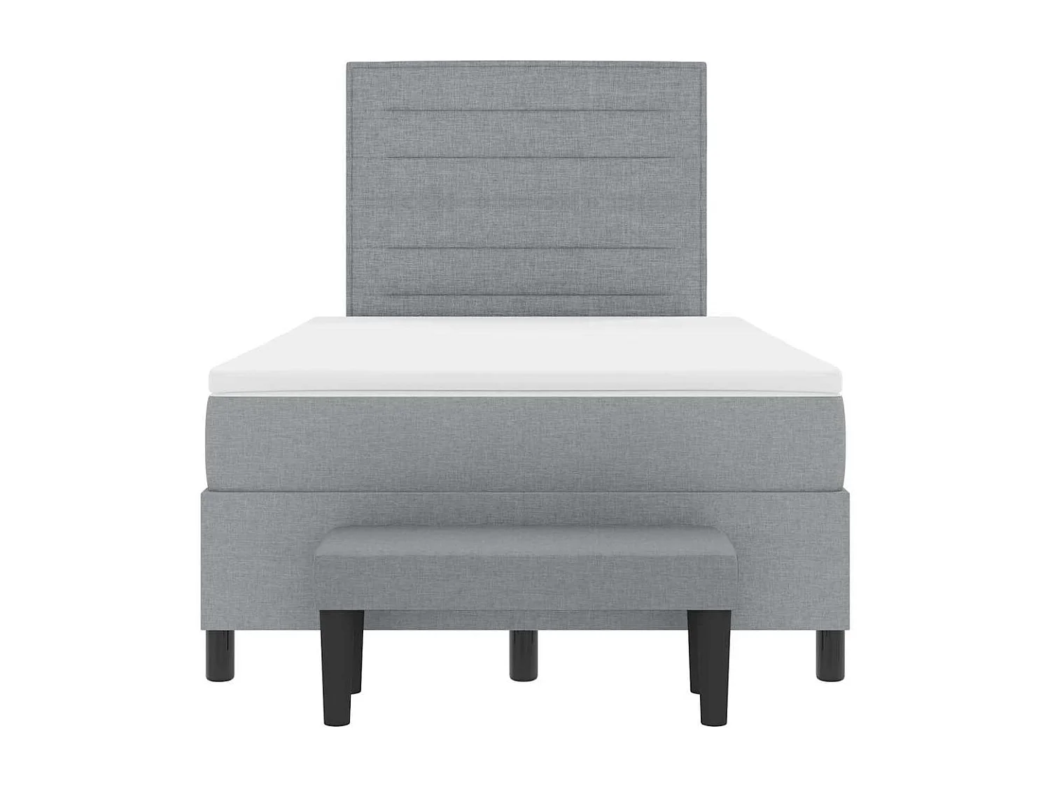 Boxspringbed met matras Lichtgrijs 120 x 190 cm Stof