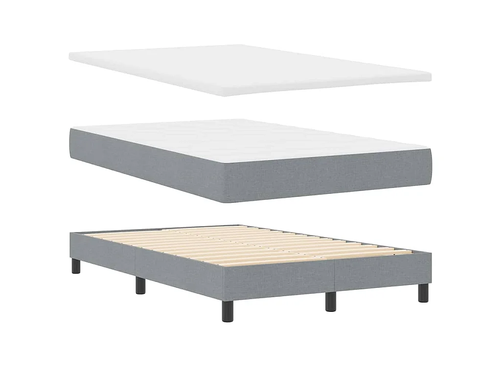 Boxspringbed met hoofdeinde Lichtgrijs 120 x 190 cm Stof
