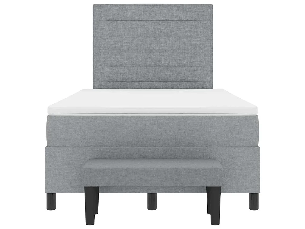 Boxspringbed met hoofdeinde Lichtgrijs 120 x 190 cm Stof