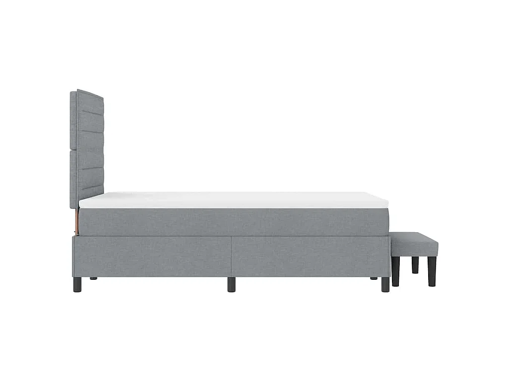 Boxspringbed met hoofdeinde Lichtgrijs 120 x 190 cm Stof